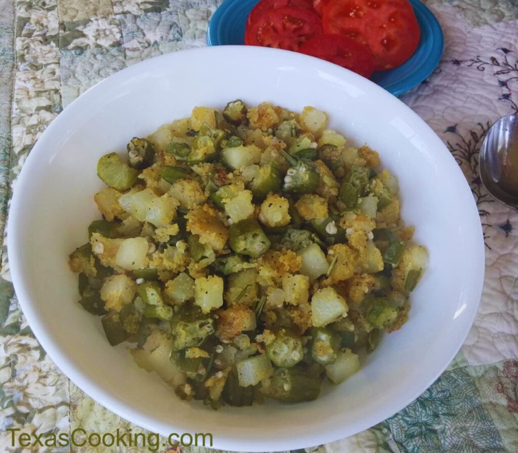 Fried Okra and Potatoes