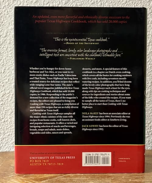 Cooking with Texas Highways back cover