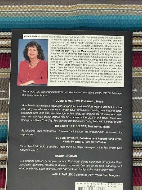 Gangsters and Gamblers Fort Worth back cover