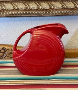 Scarlet Fiesta Large Disc Pitcher