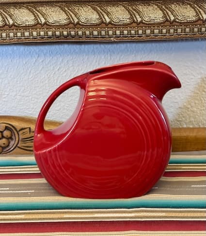 Scarlet Fiesta Large Disc Pitcher